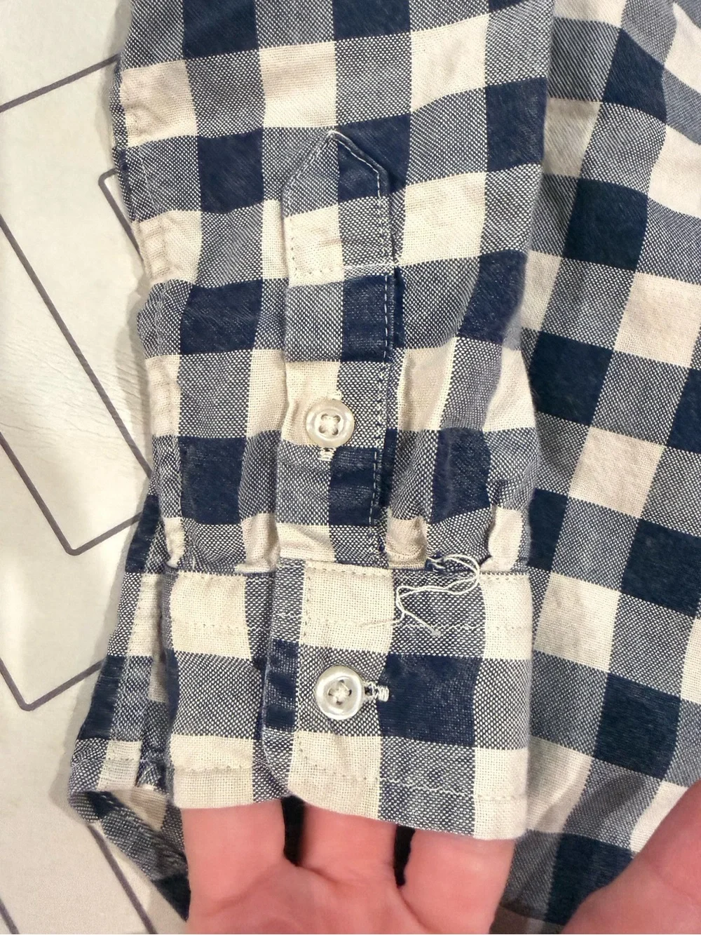 Polo Ralph Lauren Navy & Cream Plaid Longsleeve Button-Down